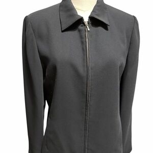 UNIFORM John Paul Richard Black Women's Full Zip Front Blazer Coat Sz 10